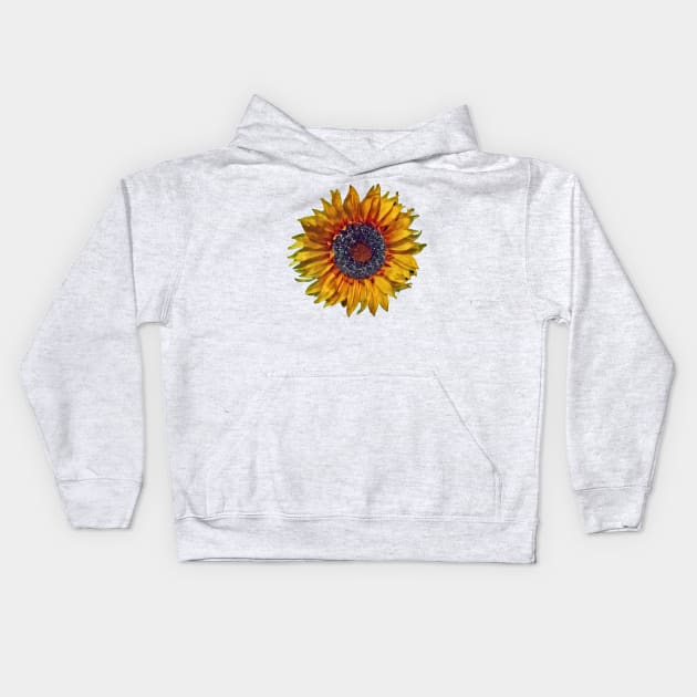 Sunflower-Digital Painting Kids Hoodie by PhotoArts